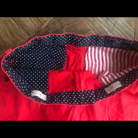 Vineyard Vines Red Khaki Shorts - Picture 7 of 9